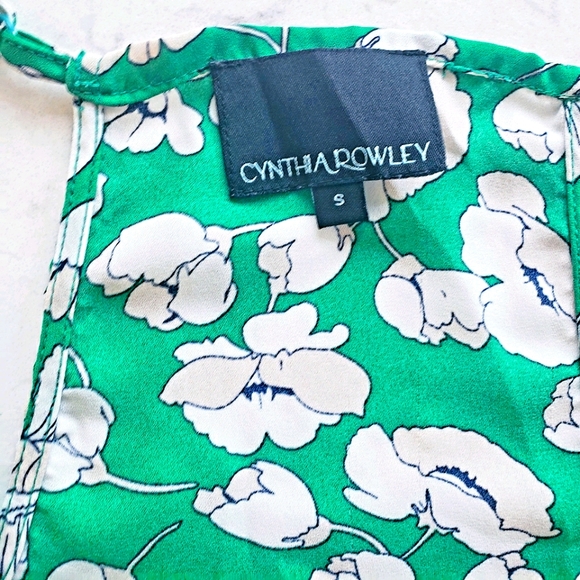 Cynthia Rowley Green Floral Tank Top Size Small - Picture 4 of 7